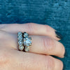 Lovely Vintage 1950's White Gold Wedding Set