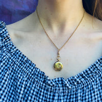 Antique Pocket Watch-Style Locket on Toggle Chain