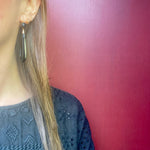 Long Pendulum Jet Earrings in Gold