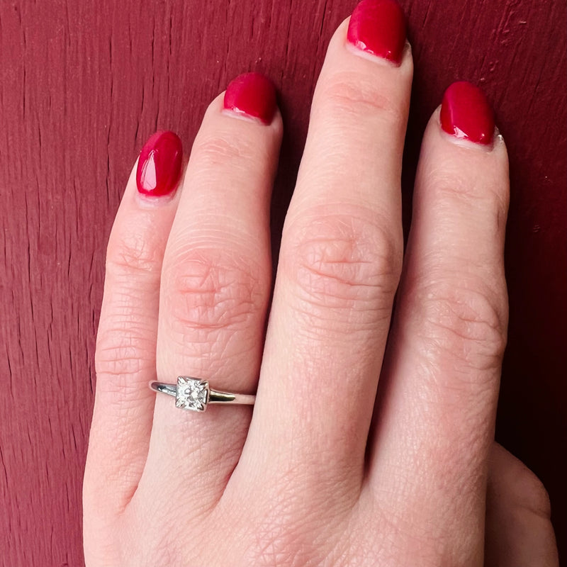 Classic Diamond & Platinum Solitaire Ring from Jabel