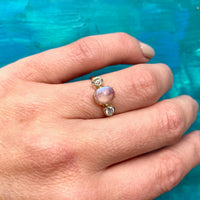 LUNA Moonstone and Diamond Ring