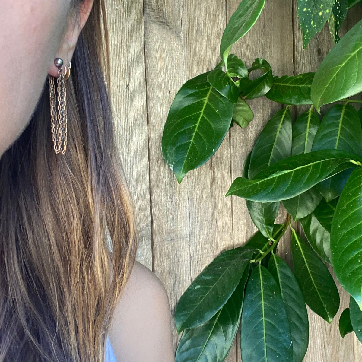 Mixed Chain Deconstructed Hoop Earrings