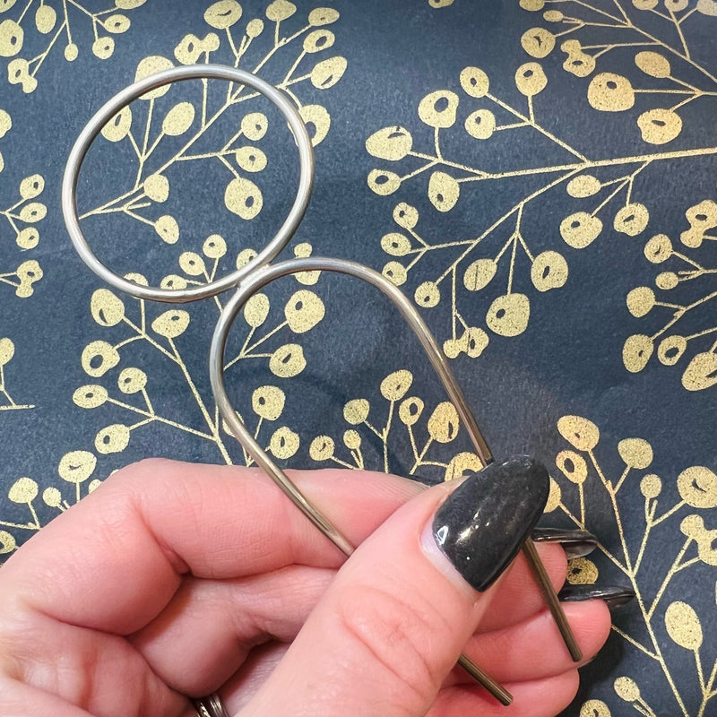 Modern Oval White Brass Hair Pin from Favor