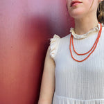 Delicate Two Strand Antique Red Organic Beads