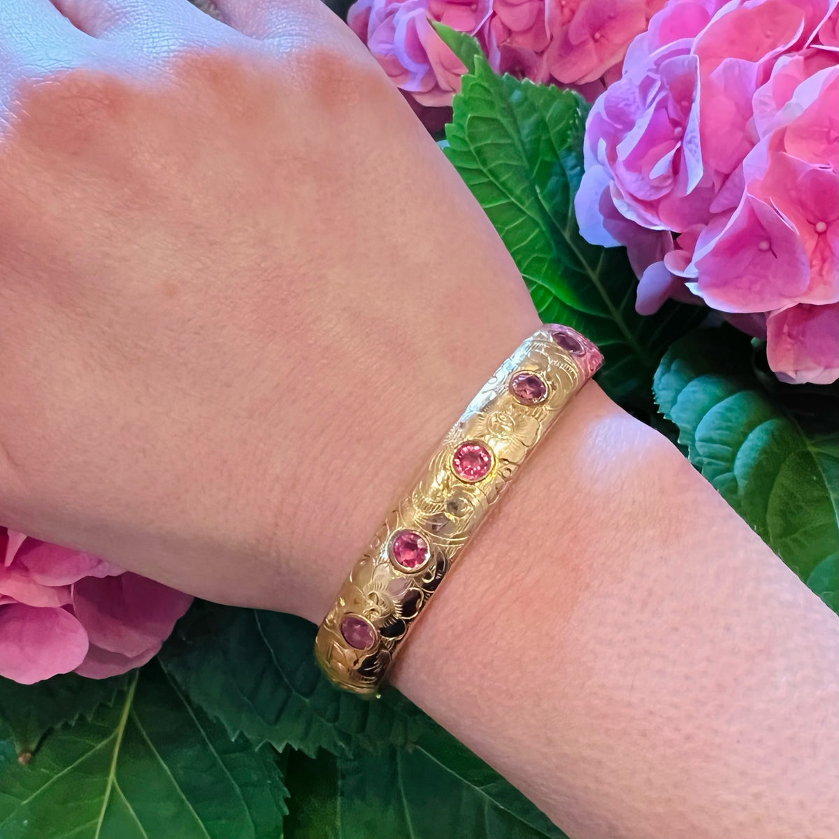 Blushing Beauty Rosy Bangle with Pink Paste