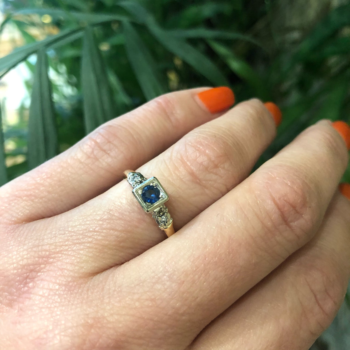 Vintage Sapphire Engagement Ring Circa 1940
