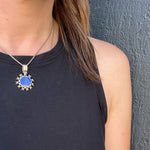 Vibrant Lapis in Vintage Sterling Silver Necklace
