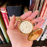 Charming Engraved Gilt Antique Waltham Pocket Watch