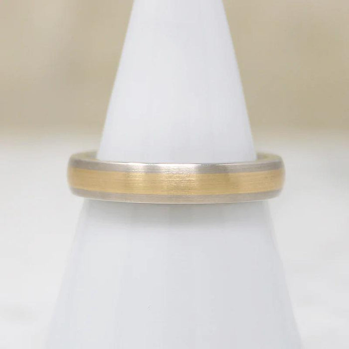 Slim Two Tone Recycled Gold Wedding Band