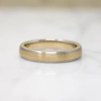 Slim Two Tone Recycled Gold Wedding Band