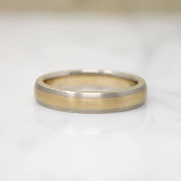 Slim Two Tone Recycled Gold Wedding Band