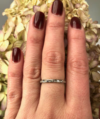 1920's Belais White Gold Engraved Diamond Band