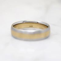 Handsome Two Tone Recycled Gold Wedding Band