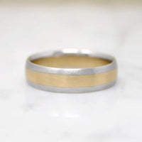 Handsome Two Tone Recycled Gold Wedding Band