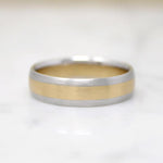 Handsome Two Tone Recycled Gold Wedding Band