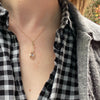Limpid Moonstone Arts & Crafts Pendant in Gold