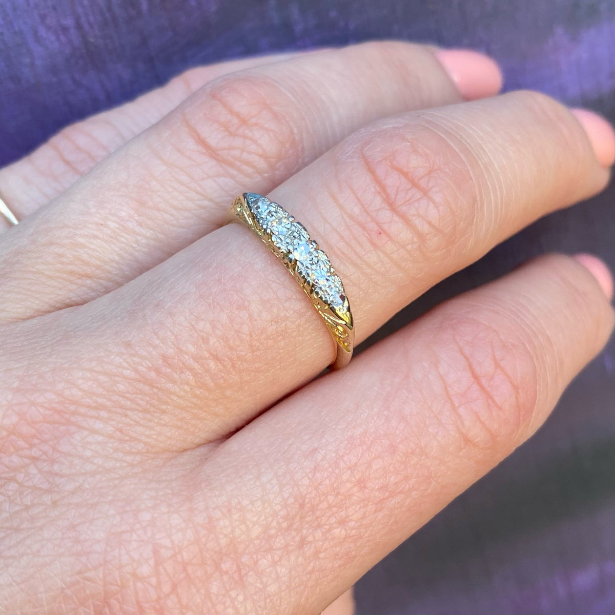 Diamonds in Platinum & 18ct Gold Wedding Band