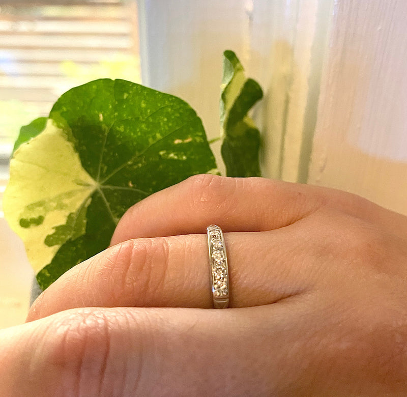 Refined Diamond Band in 18k White Gold