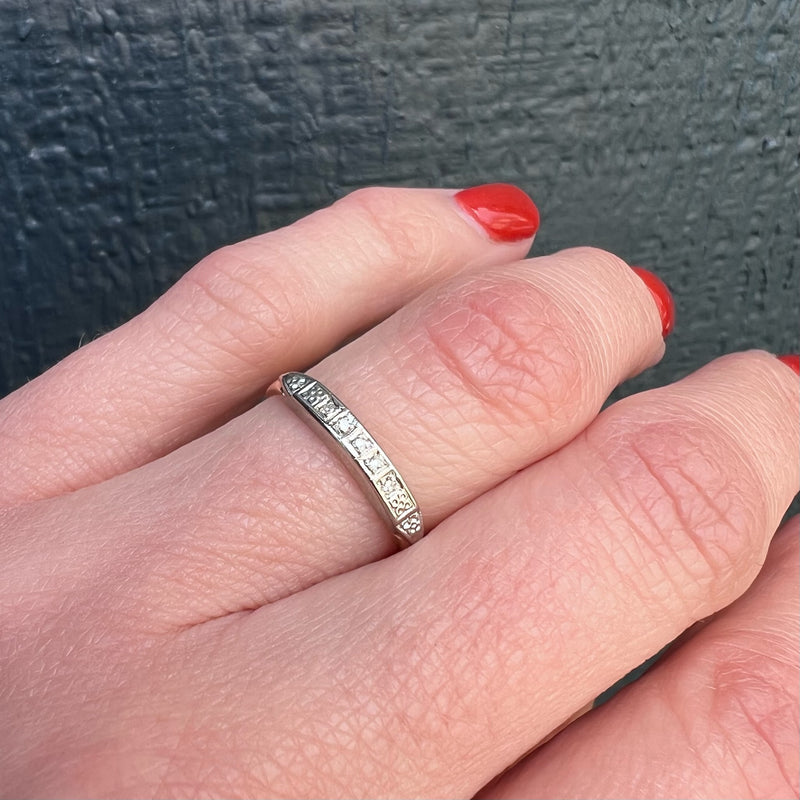 Twinkling 1940's 2-tone Gold and Diamond Band