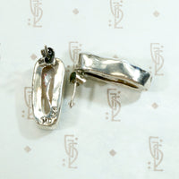 Silver Encased Baroque Pearl Studs
