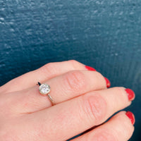 Platinum & Rose Gold Bezel Diamond Solitaire by 720