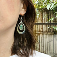 Dreamy Double Drop Earrings with Abalone Inlay