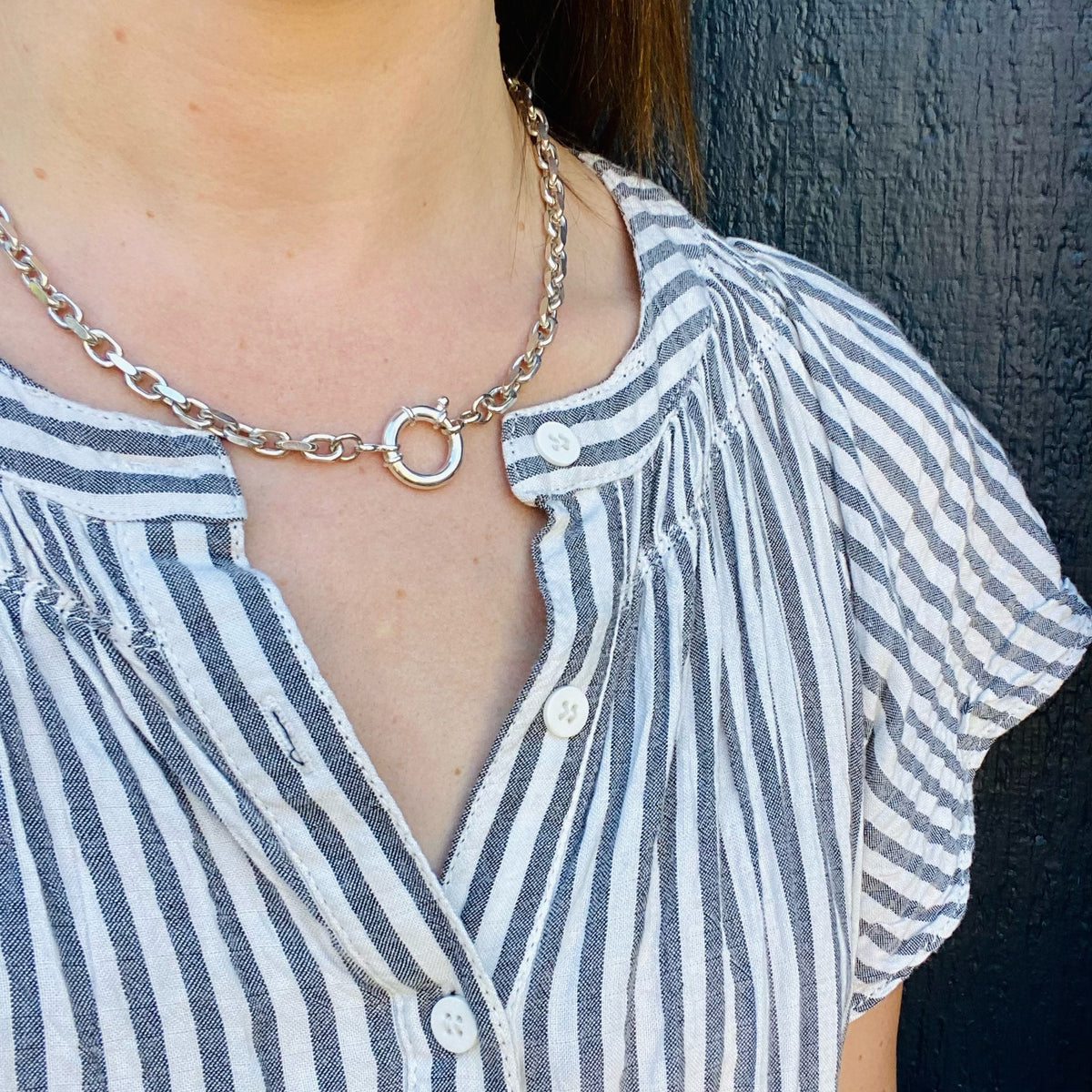 Glam Faceted Silver Cable Link Chain by Ancient Influences