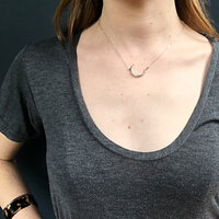 Sterling Silver Victorian Crescent  Moon Necklace by 720