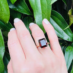 Dramatic Garnet in Regal Gold Solitaire by 720