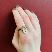 Charming English Rose Gold Heart Padlock Band