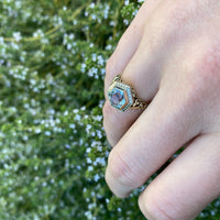 March Birthstone 1920s Aquamarine Solitaire Ring