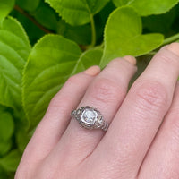 Highly Detailed Filigree Solitaire Diamond Engagement Ring