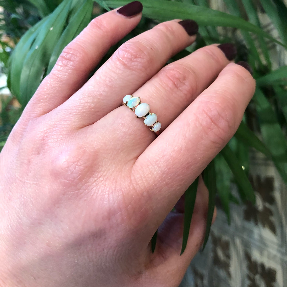 Dreamy Vintage Five Stone Opal Ring