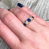Exquisite English Sapphire and Diamond Band in 18k Gold