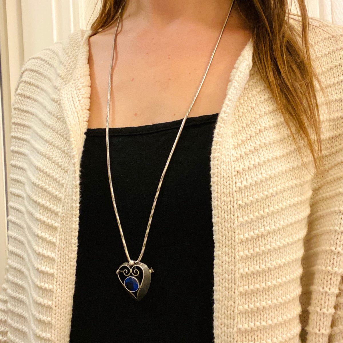 Hand Wrought Silver Heart Pin by Kalo