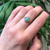 Robins Egg Blue Turquoise Surrounded by Rose Cut Diamonds