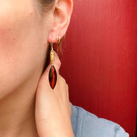 Marché Marquis Garnet Pendant Drop Earrings by Brunet