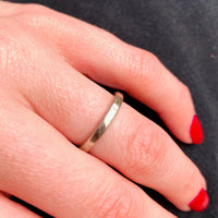 Dimpled & Brushed White Gold Wedding Band