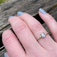 Old & New Antique Rose Cut Diamond in Retro Solitaire