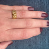 Plaited 18ct Gold Keeper Ring with Ball Details