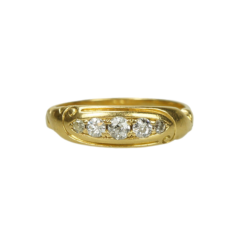 Art Nouveau gold and Diamond Band