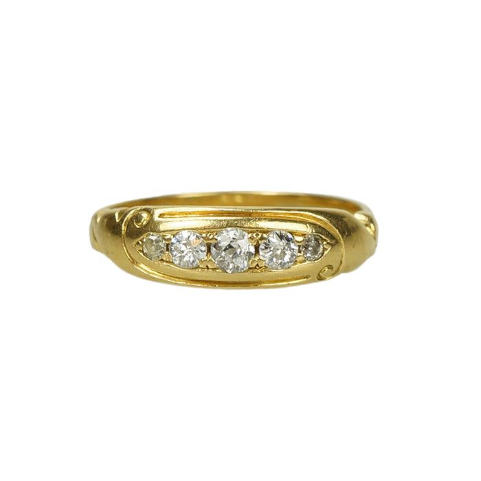 Art Nouveau gold and Diamond Band