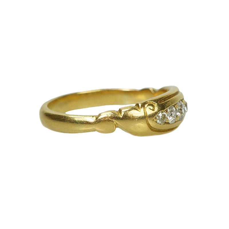 Art Nouveau gold and Diamond Band