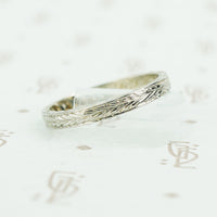 art deco 5 diamond decorated band side view
