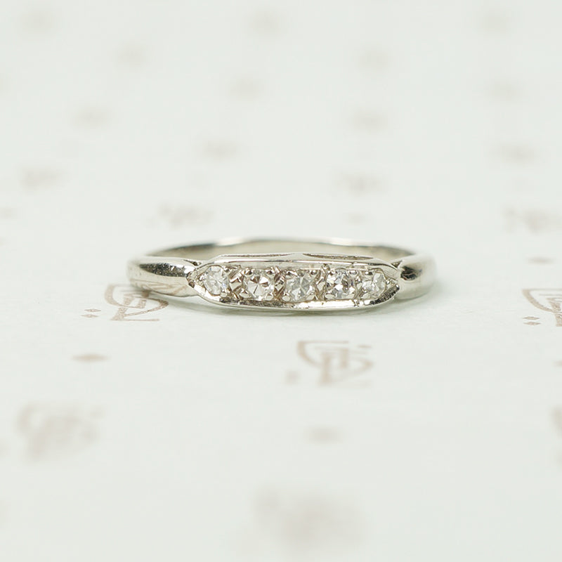 Simply Lovely Vintage Platinum and Diamond Band