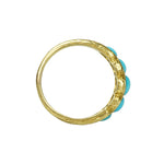 Half Hoop 18k Gold and Turquoise Band