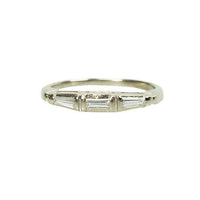 Vintage White Gold Baguette Diamond Wedding Band