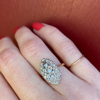 Chubby Navette Diamond Cluster Ring