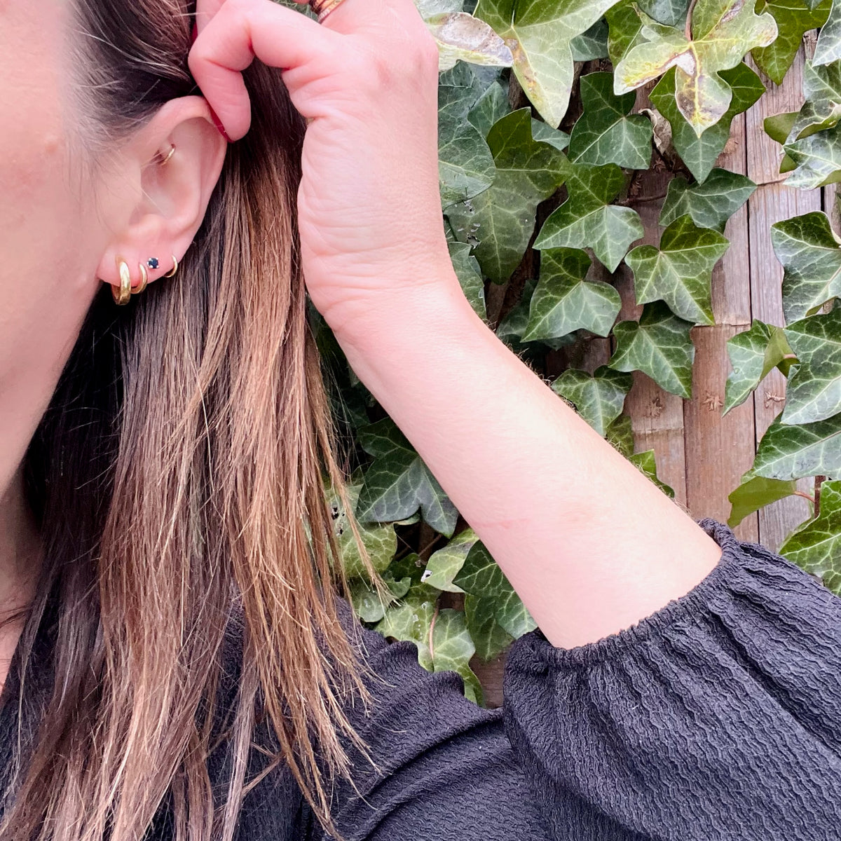 Wee Midnight Blue Sapphire Studs by 720