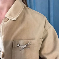 Charming Silver Roadrunner Brooch